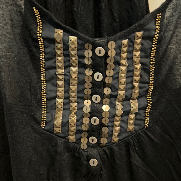 ROXY black beaded tank top size small - Picture 5 of 9